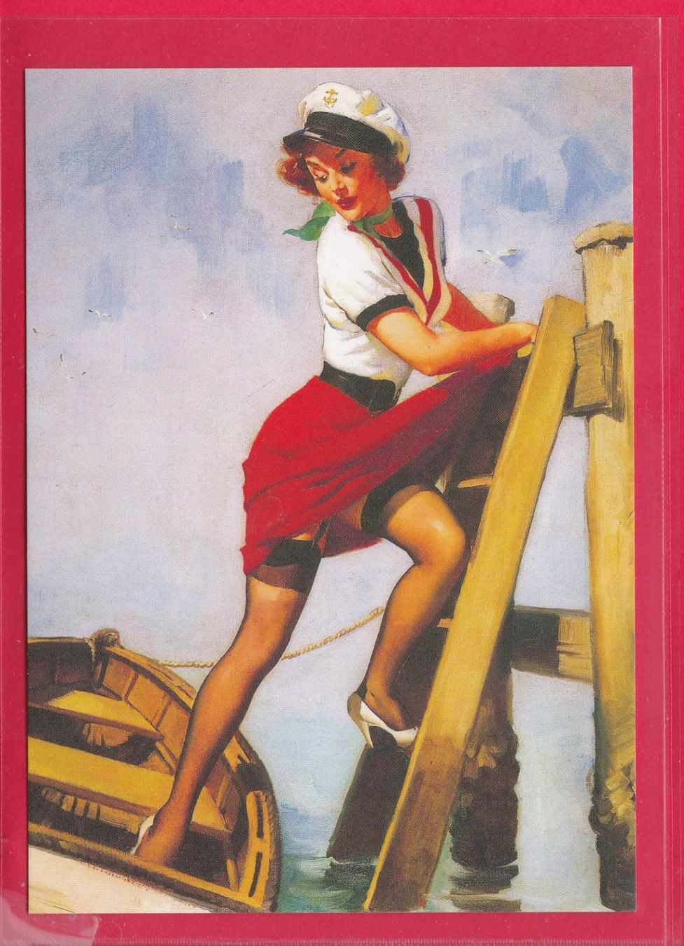Cartoline postali: PIN UP GIRL, GIL ELVGREN, BOOT- EINSTIEG – Usato da Oberrieden venduto da Gebirgsstelze