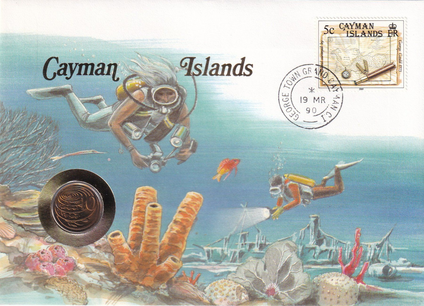 Alle Münzen: Münzbrief   Cayman Islands – Gebraucht aus Neuchâtel von karlpierrino