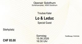 Openair Solothurn, 2x Stehplatz, 15.08.2026
