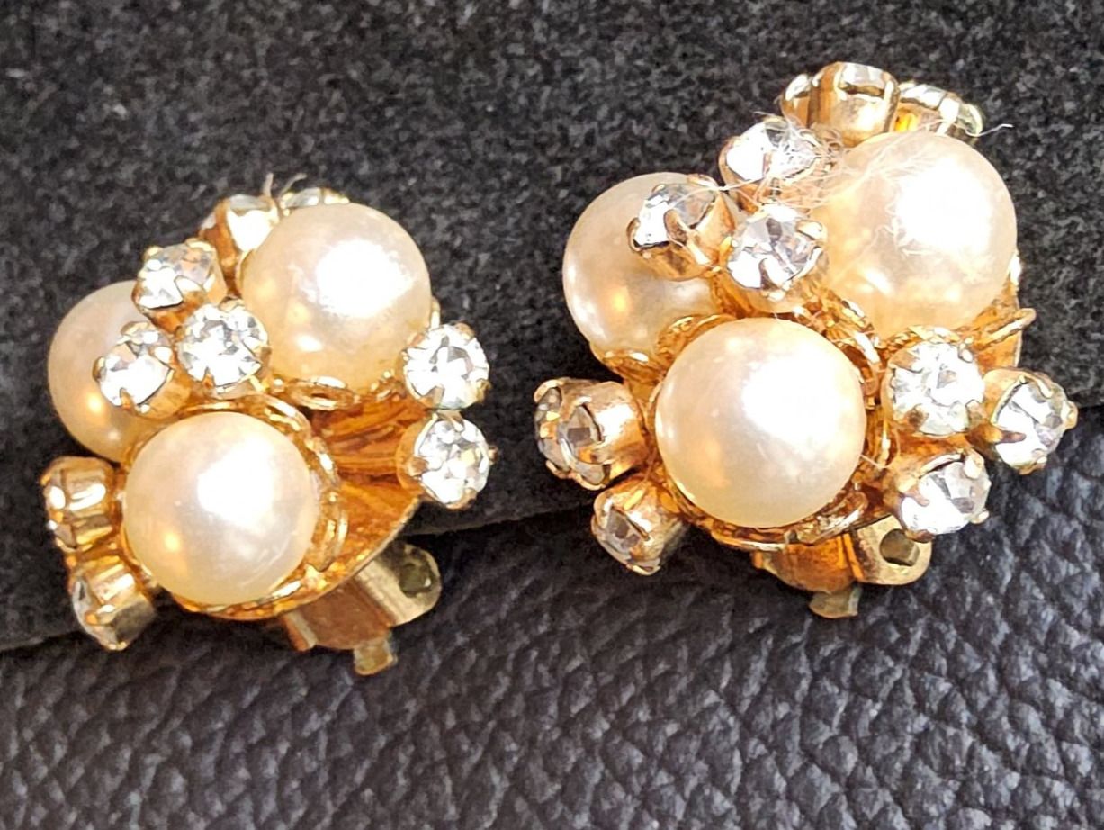 Orecchini pendenti & Orecchini a lobo: Vintage Perlen/Strass Ohrclips, 1940er – Usato da Zürich venduto da helsan 6