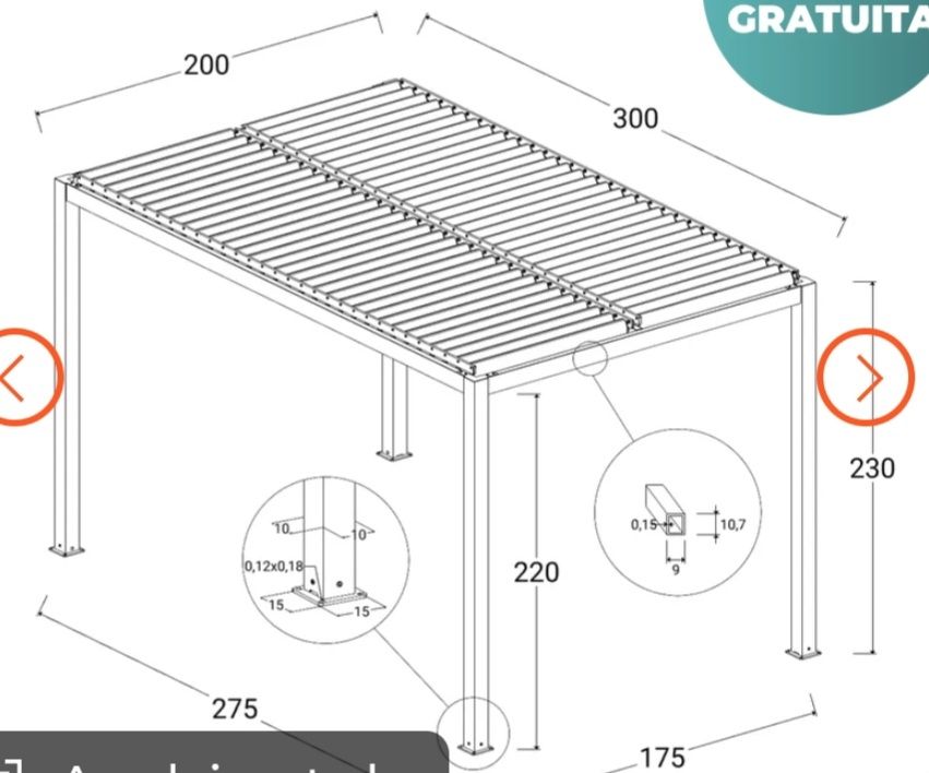 Tende da sole: Pergola bioclimatica nuova – Nuovo e nell'imballaggio originale da Giubiasco venduto da fas_b82x 4