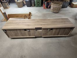 TV Möbel Holz braun/weiss