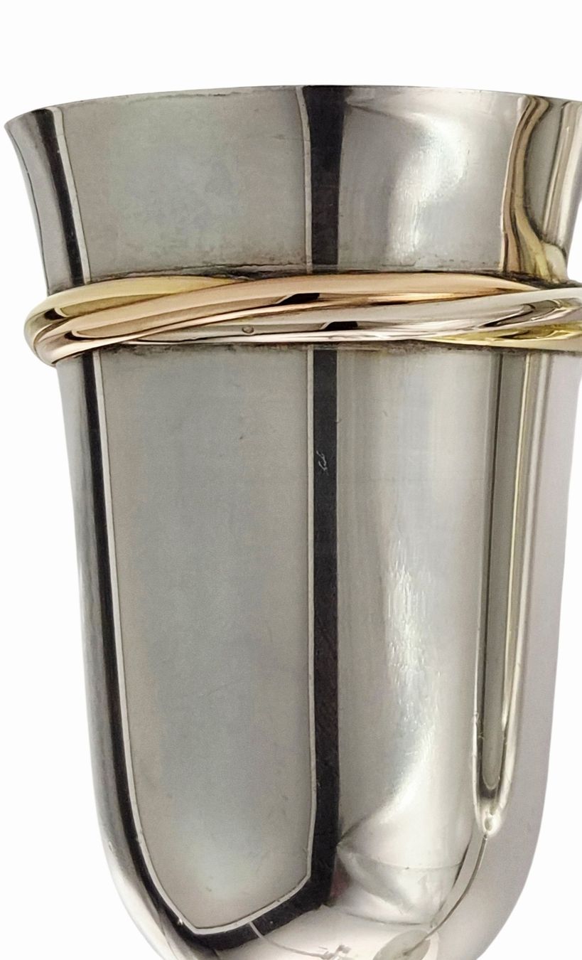 Cartier Couverts: Cartier Trinity Champagnerflöten Paar  925 Silber  – D'occasion à Clarens par Rimany 2