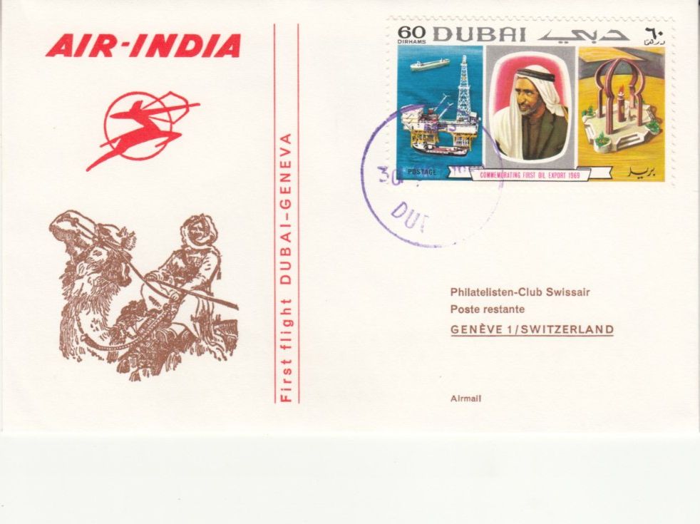 Tutti i francobolli: SLH RF 69.19a Dubai-Genève – Usato da Bürglen TG venduto da StampGraf