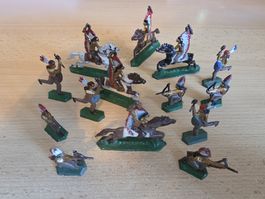 Figurines d'Indiens plomb, Collection Far West - 14 pièces !