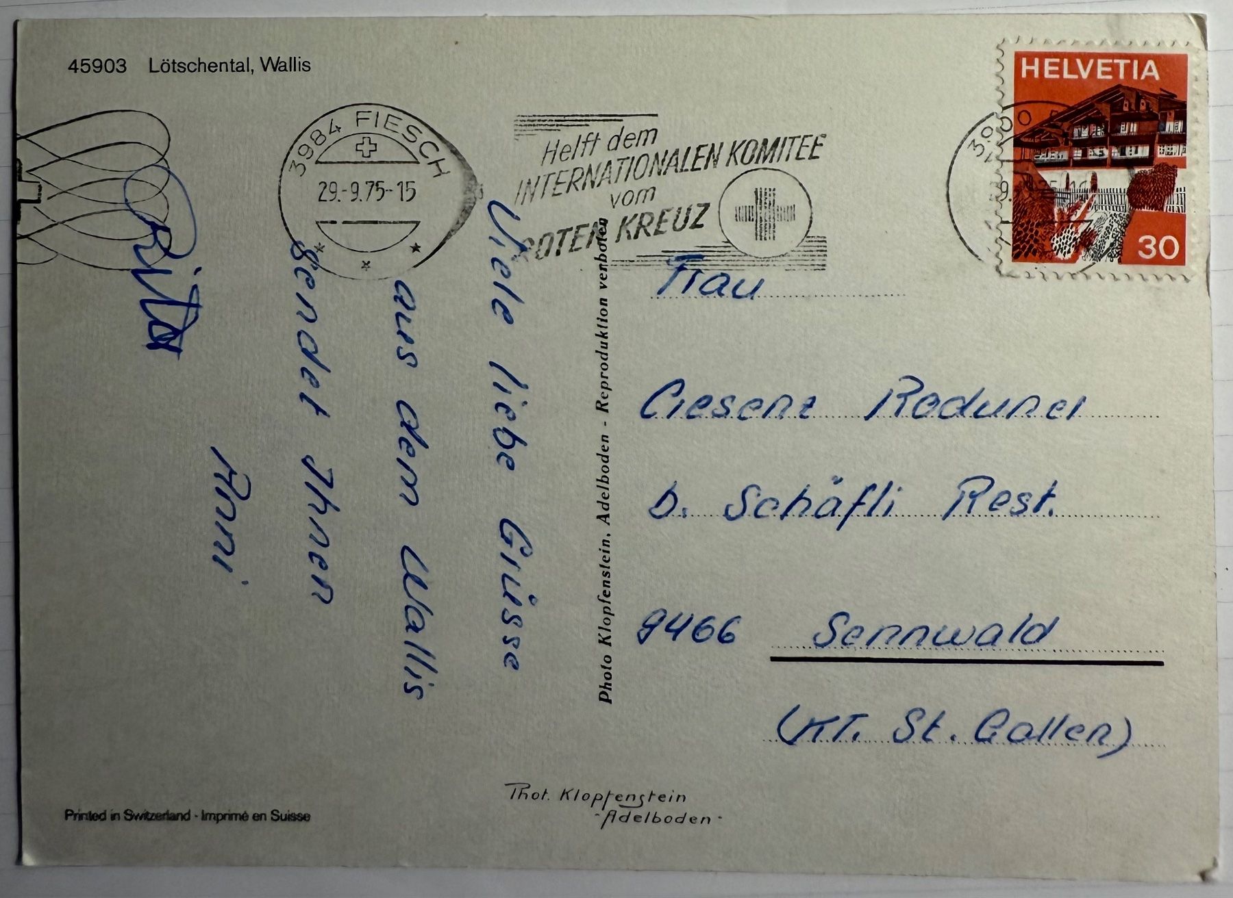 Cartoline postali: Lötschental - Multi-vue – Usato da Lutry venduto da Ediego 1