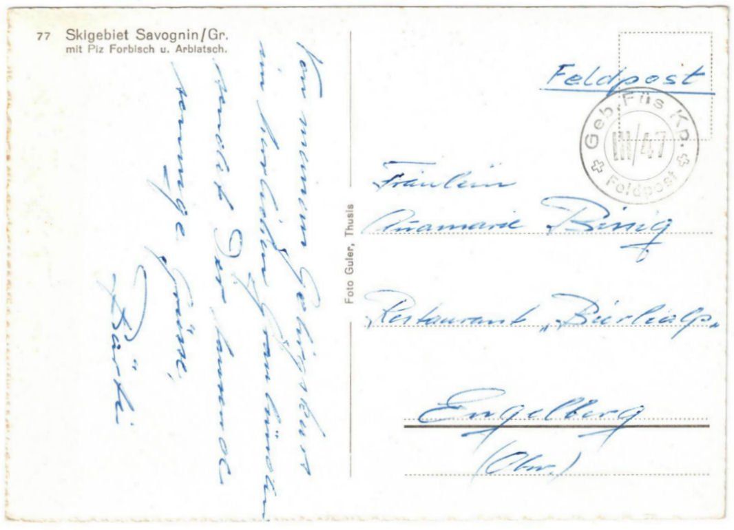Cartoline postali: Savognin - Skilift – Usato da Binningen venduto da Mountainrider 1