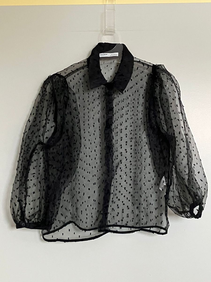 Pull&Bear Camicette: Chemise transparente noire Pull&Bear taille M neuve – Nuovo e nell'imballaggio originale da Vuadens venduto da Nina11