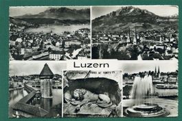 Luzern,  5 Ansichten, ungelaufen, ca. 1950