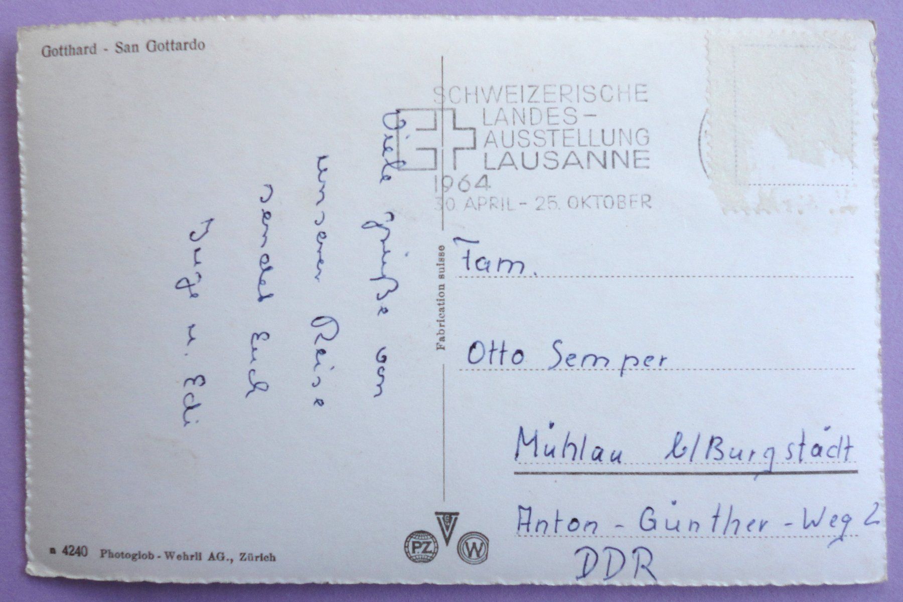 Cartoline postali: Gotthard - San Gottardo – Difettoso da Fétigny venduto da Billy2miny 1