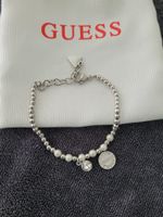 Armband Guess mit Perlen und Anhänger silberfarben neu