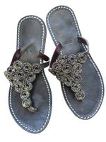 Handgemachte Leder-Sandalen - Anthrazit-Metallic 38 🔥 50%