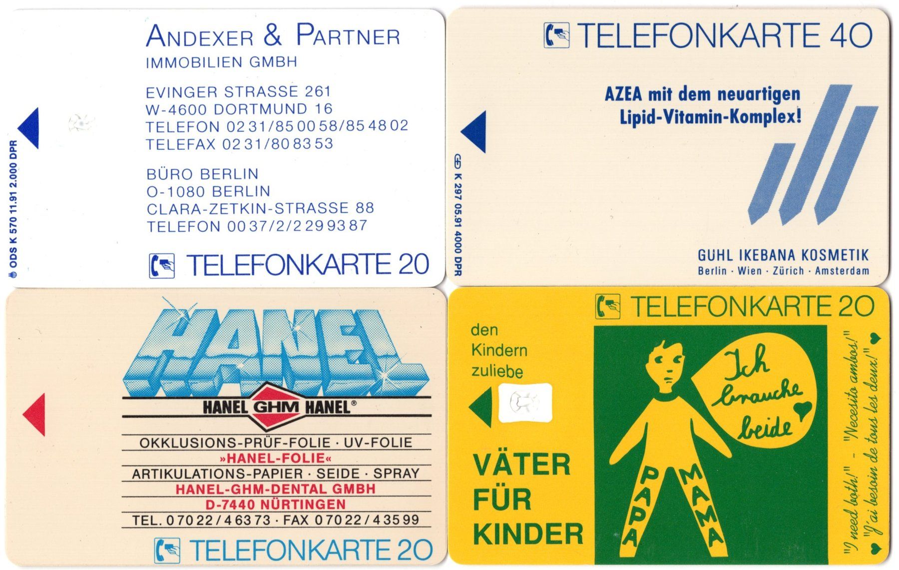 Schede telefoniche: 4 Dummy Telefonkarten aus Deutschland – Usato da Eglisau venduto da Chperfins 1