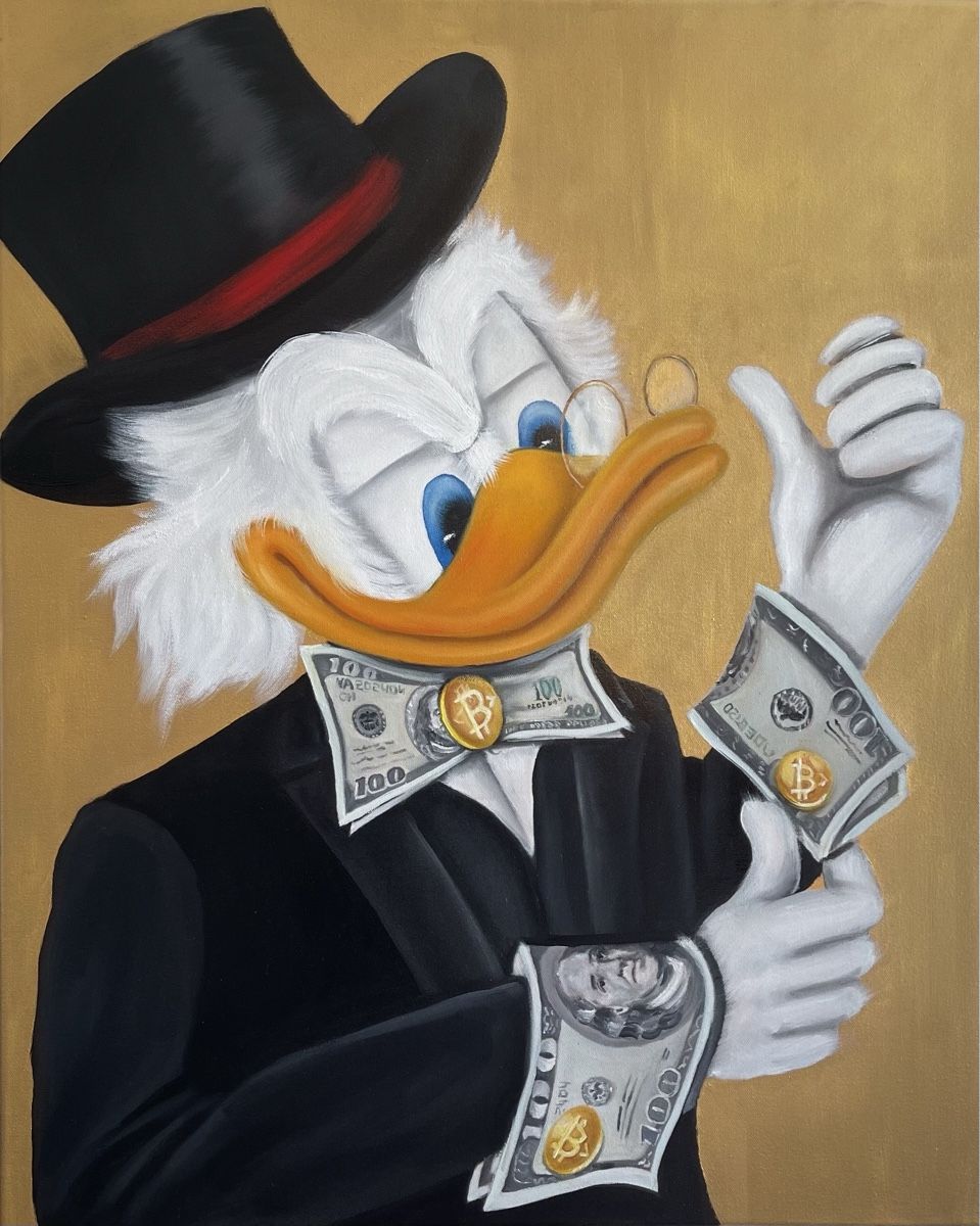 Dipinti: Dagobert mit Dollar und Bitcoin - Scrooge – Nuovo (secondo la descrizione) da Buchs SG venduto da ViccaArt 6