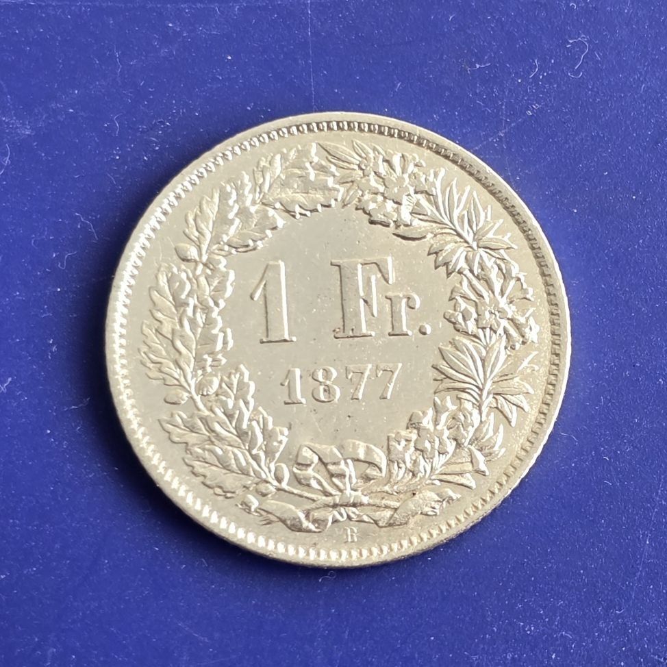 Alle Münzen: Schweiz 1 Fr. 1877 Top Erhaltung – Gebraucht aus Winterthur von Cruiser3