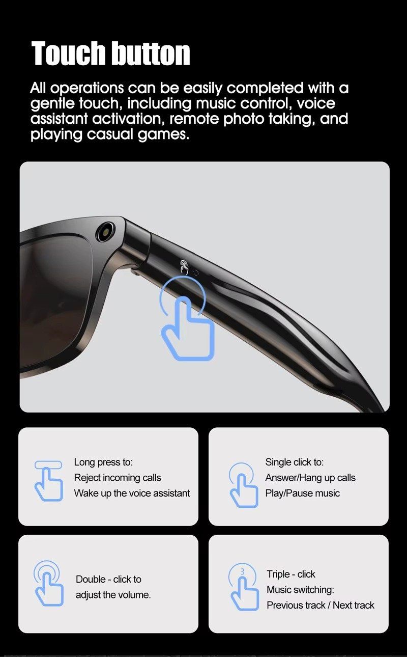 Blackmagic Videocamere: AI Smart Glasses GPT 100mp Multifunktionskamera Chat Bluetoo – Nuovo e nell'imballaggio originale da Unterägeri venduto da RmOnline 2