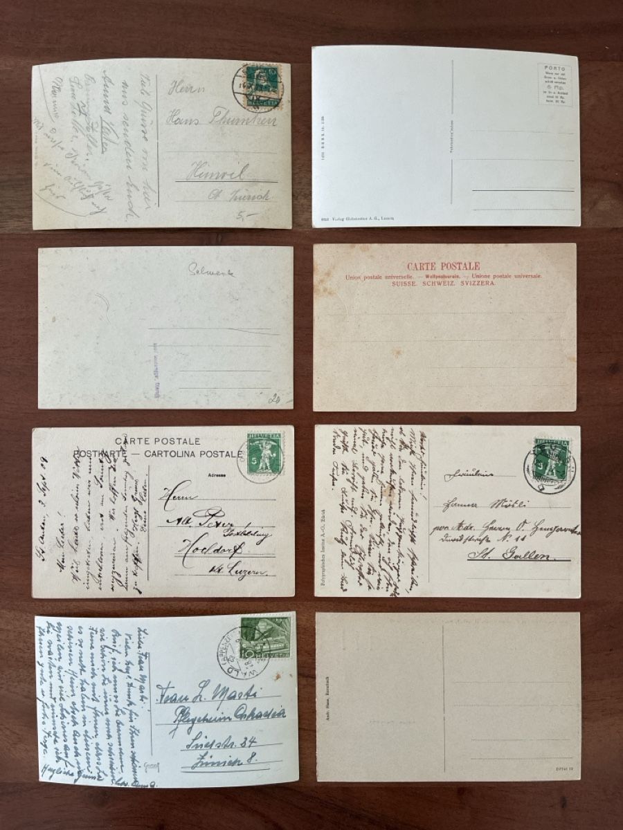 Cartoline postali: 20 Ansichtskarten Schweiz diverse von Appenzell – Usato da Oftringen venduto da Cla.vD.74 1