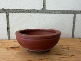 Runde Bonsaischale unglasiert ca. Ø 9 × 4 cm