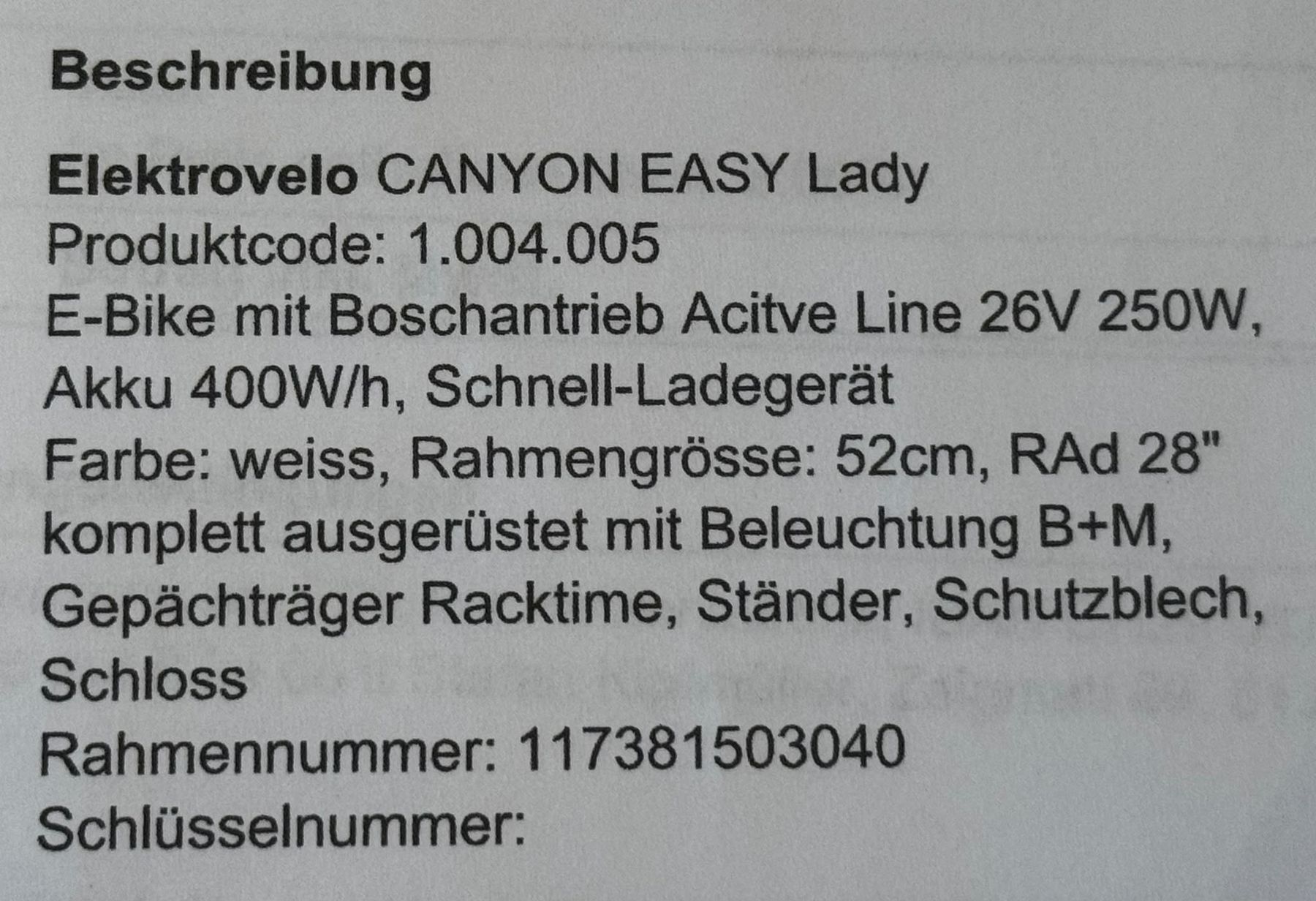 Canyon Biciclette: E-Bike Canyon Easy Lady – Usato da Egg b. Zürich venduto da Brocki_Insel_Egg 9