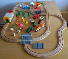 Holzeisenbahn-Set