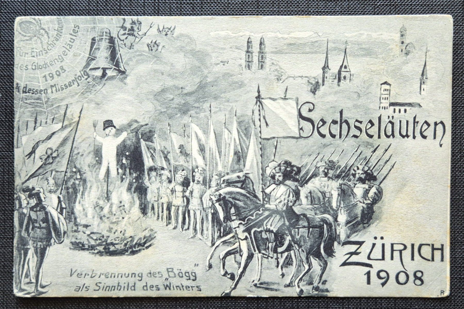 Cartoline postali: Sechseläuten Zürich 1908 – Usato da Zürich venduto da brinkosos