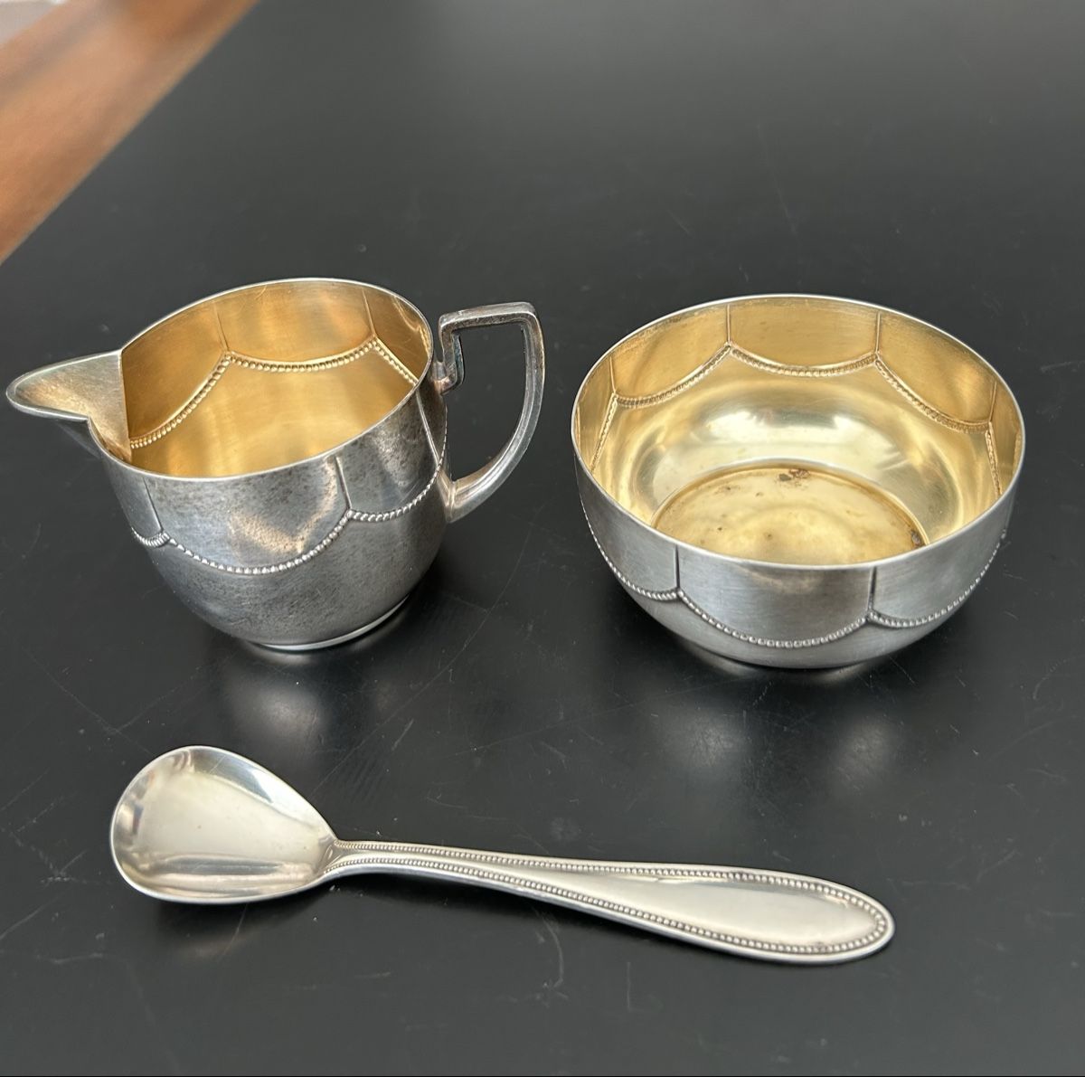 Alle Dekorationen: Jugendstil Cremier, Schale, Löffel, versilbert – Gebraucht aus Zumikon von tuna007