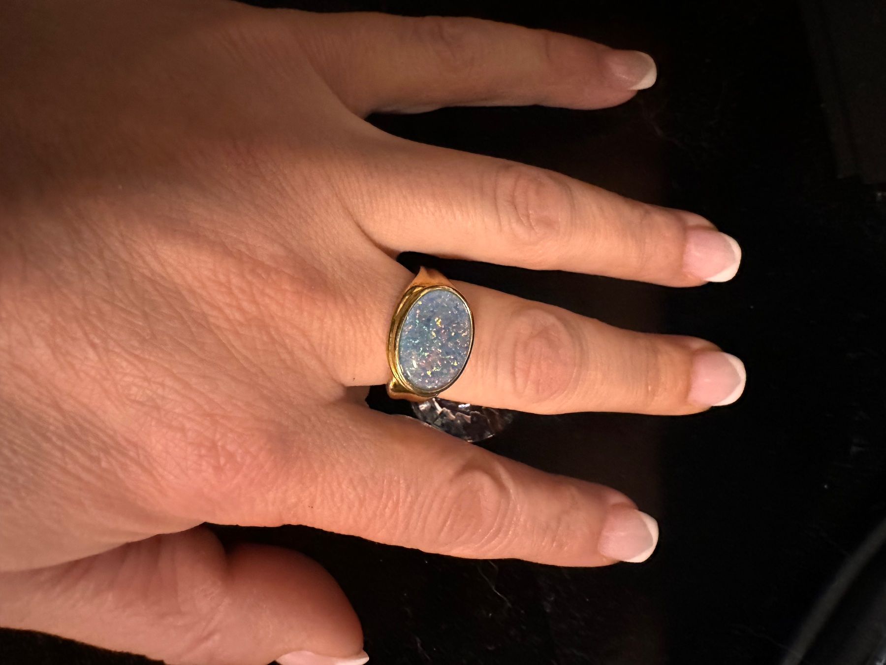 Anelli: Muttertag!  925 vergoldeter Ring mit tripletten Opal! 52! – Nuovo e nell'imballaggio originale da Arlesheim venduto da Naumba73