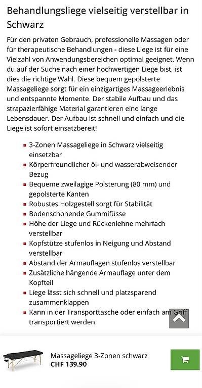 Sedie a sdraio: Behandlungsliege/Massageliege – Usato da Bern venduto da gro_khk8 2