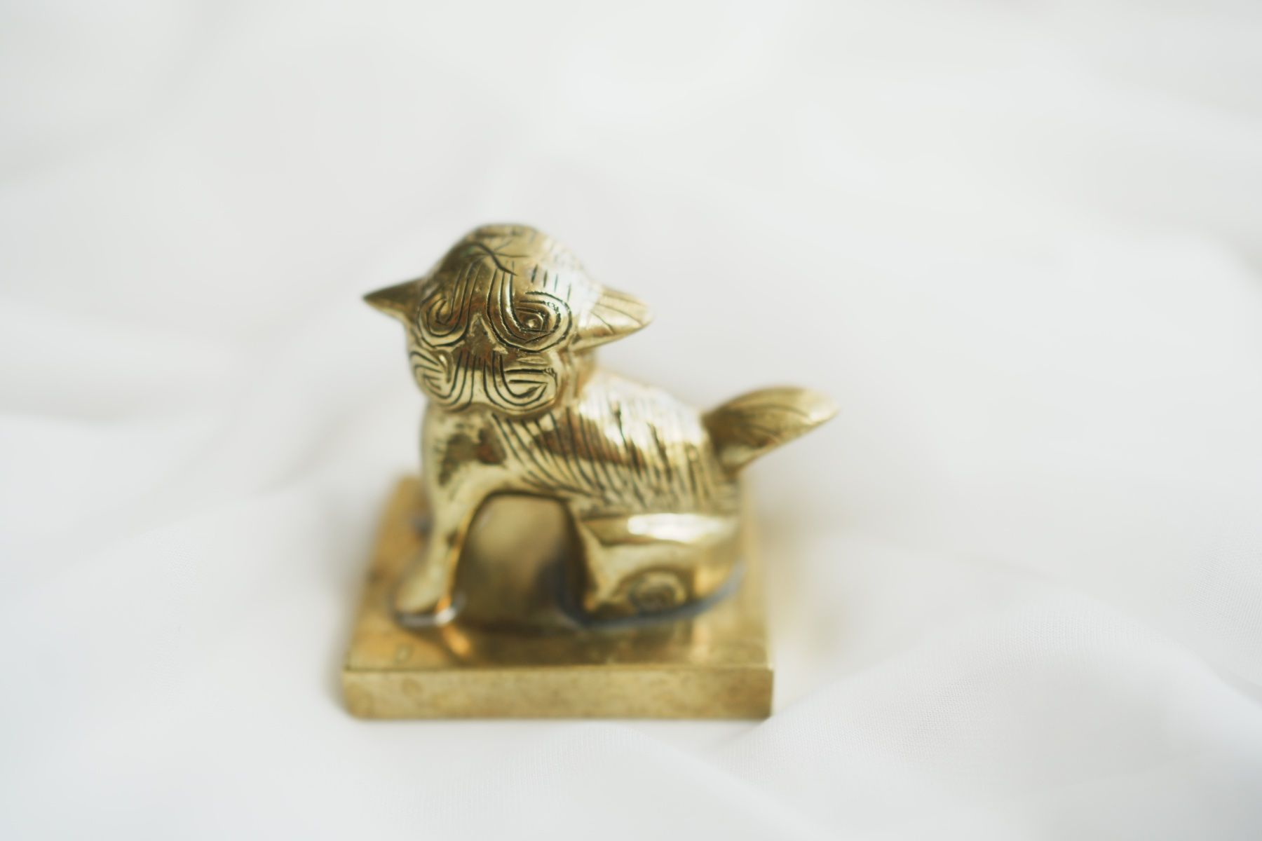 Statuette: Chinesischer Foo Dog Messing Figur Siegelstempel 1987 – Usato da Volketswil venduto da HeredisAntiques 2