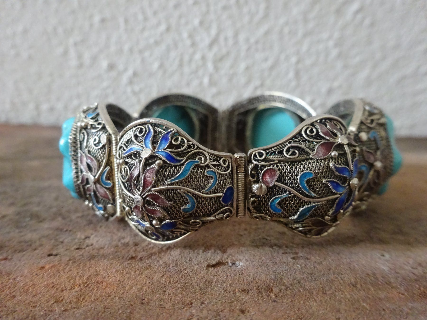 Bracciali & Braccialetti: Armband Türkis China Cloisonné / Silber – Usato da Esslingen venduto da FetteSchnecke 7