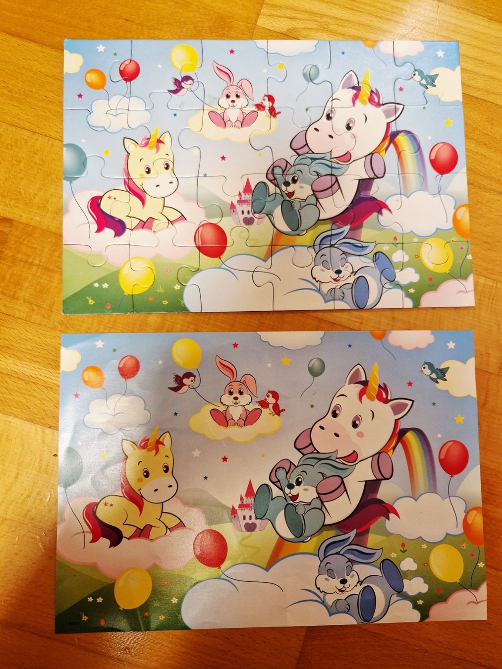 Ravensburger Puzzle: Ravensburger Puzzle 2x24 Teile, Einhorn & Häschen, 4+ – Usato da Winkel venduto da MischiEtter 2