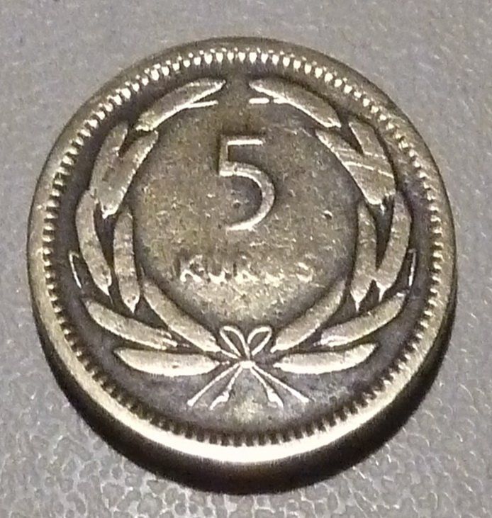 Tutti le monete: Türkei, Turkey 5 Kurus, Messing 1956 – Usato da Mesocco venduto da Nugivendus 1