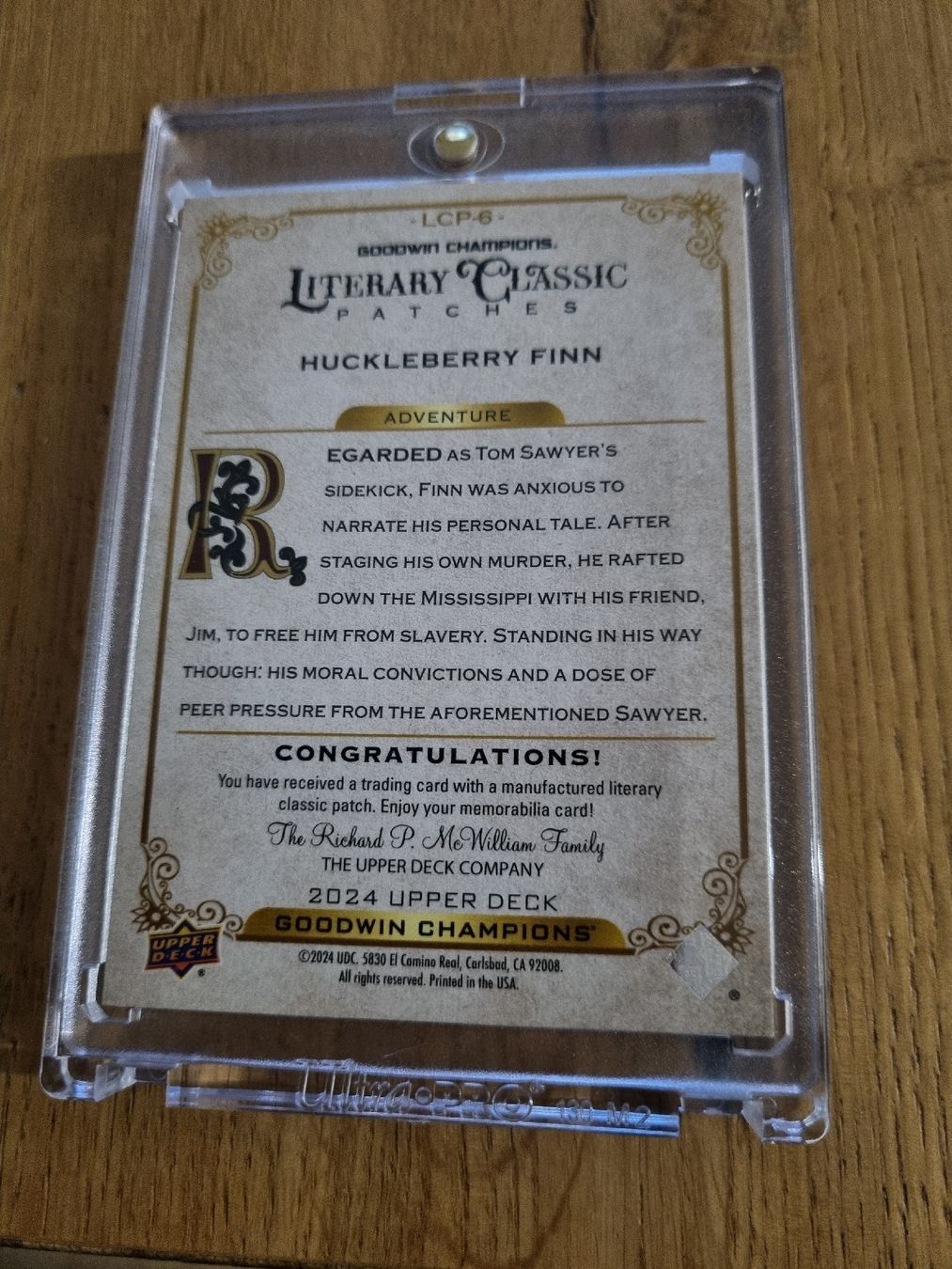 Carte collezionabili: Huckleberry Finn Patch Card – Nuovo (secondo la descrizione) da Oberentfelden venduto da Giants 1