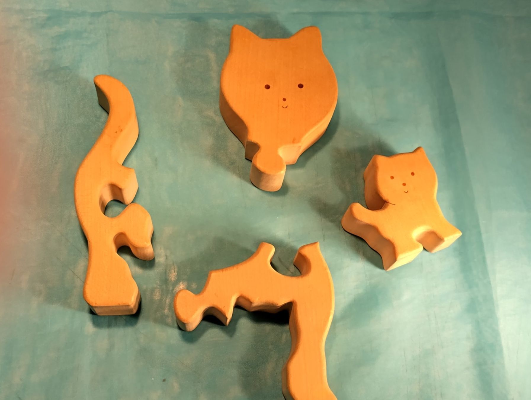 Puzzle: Katze, Holz, Puzzle, mit Jungem – Usato da Bellach venduto da JingleCherry 3