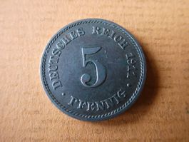 Dt. Reich 1911 E,  5 Pfennig