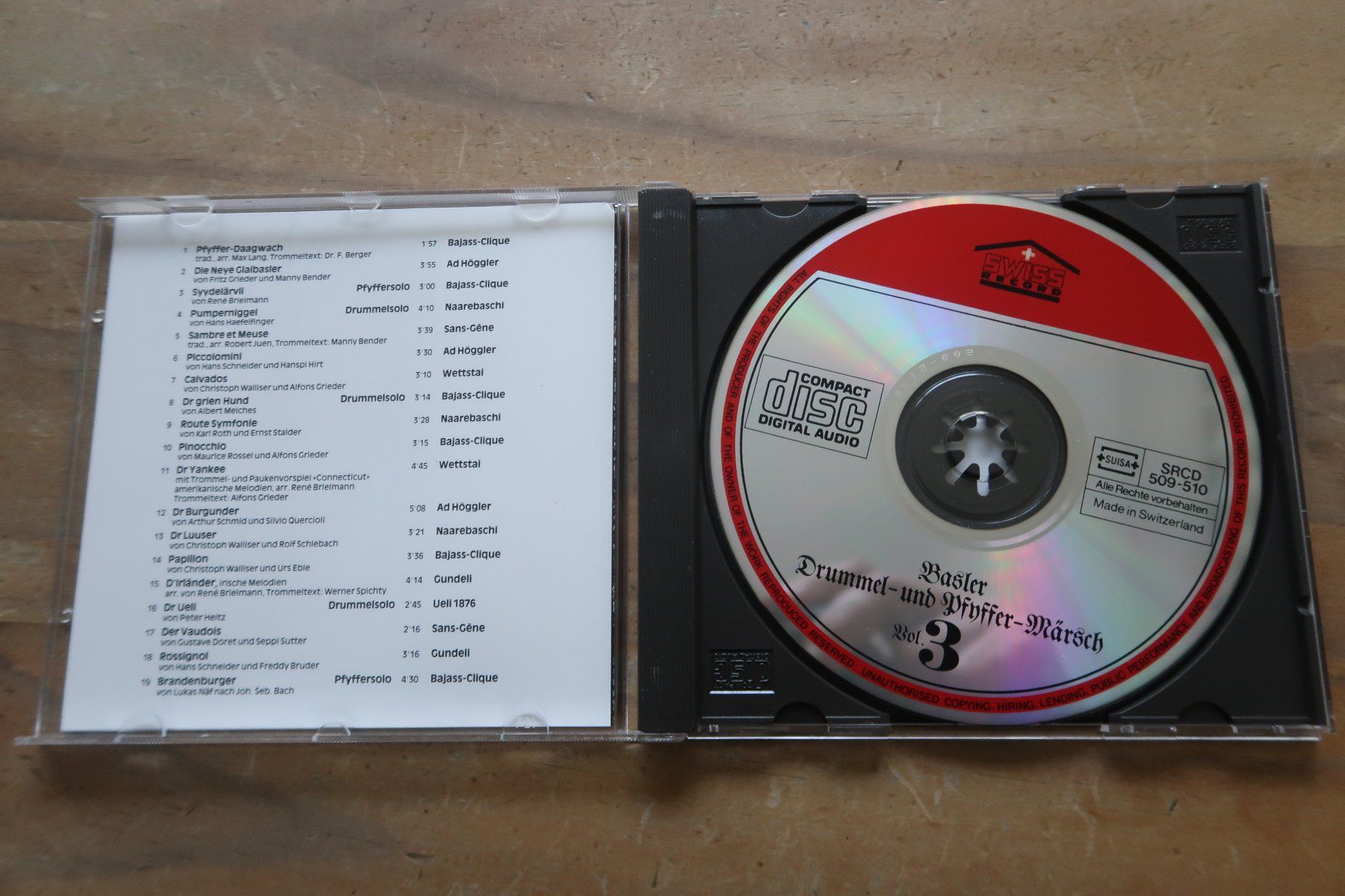 CDs: BASLER DRUMMEL- UND PFYFFER-MÄRSCH VOL. 3 - CD – Gebraucht aus Basel von Patiscat 3