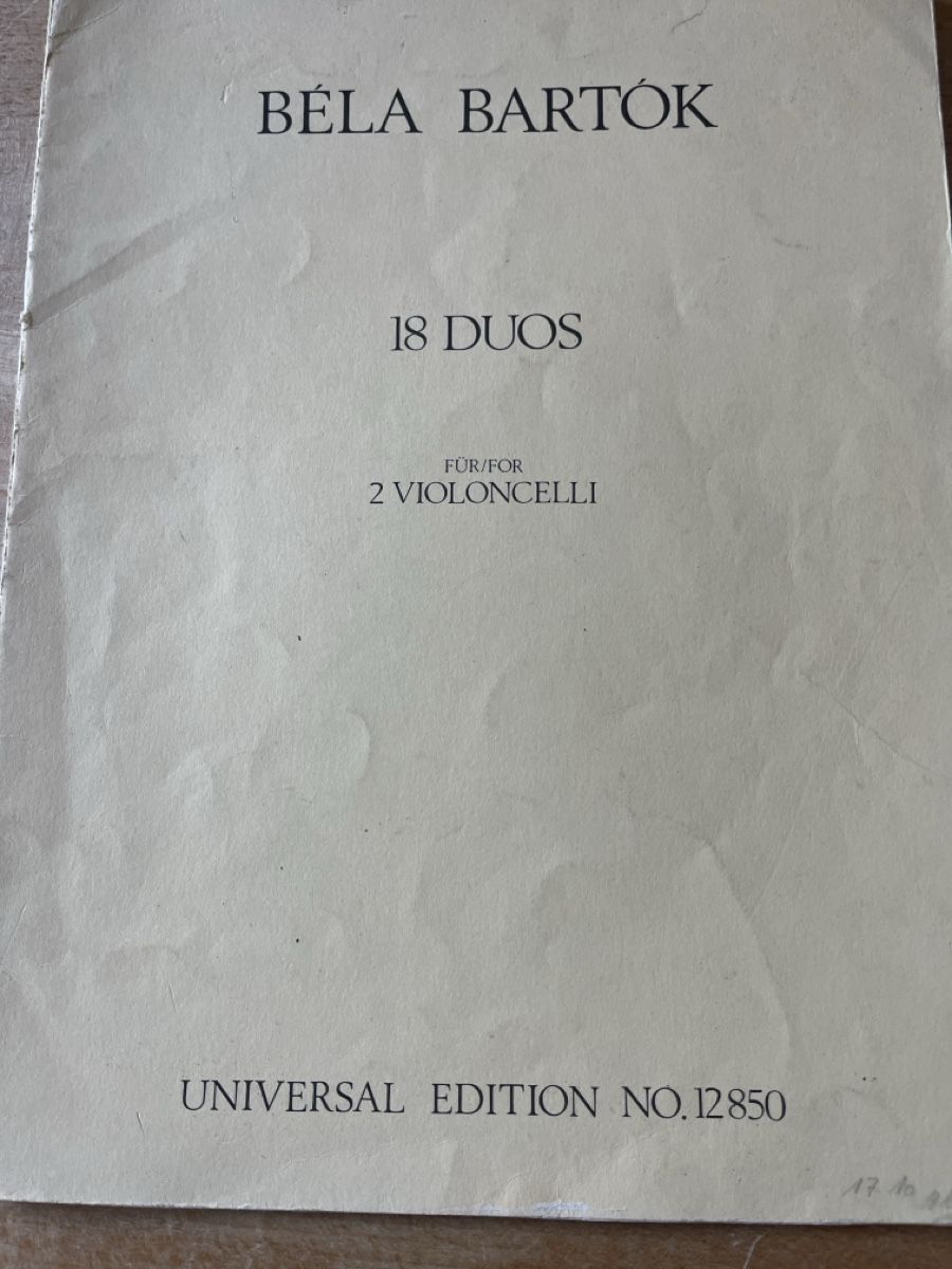 Bücher: 18 Duette für Cello, Bela Bartok – Gebraucht aus Aesch BL von shuja01