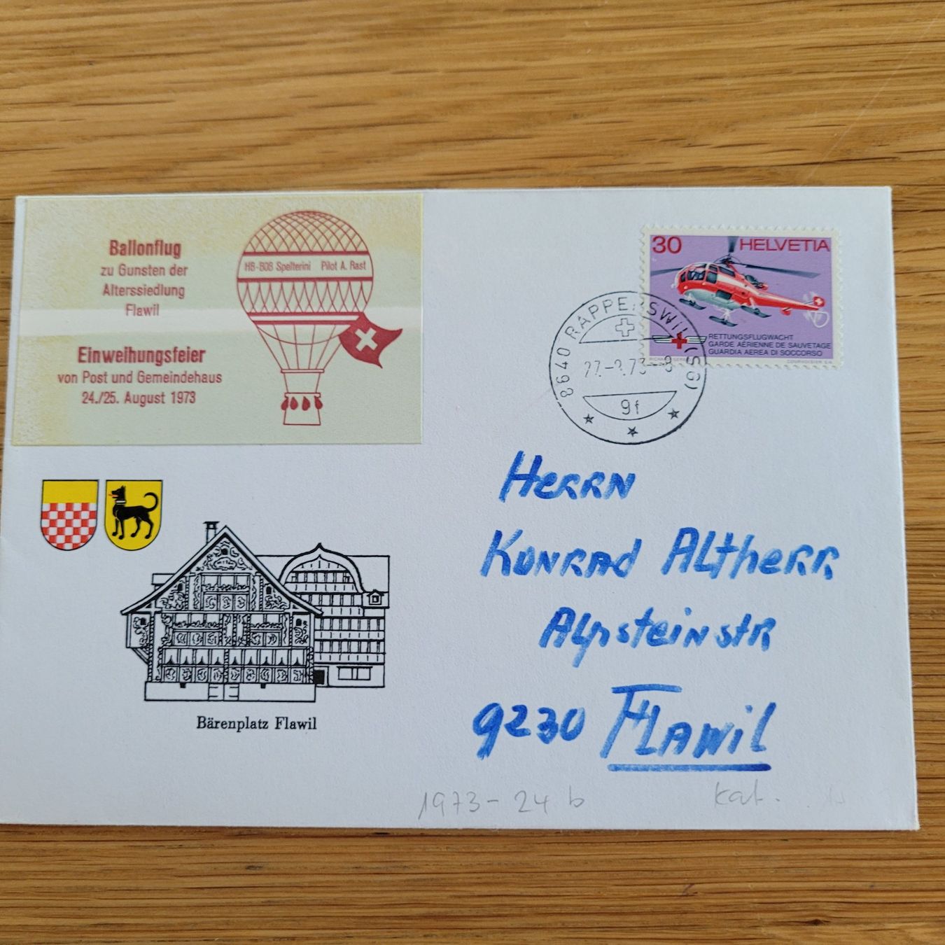 Tous les timbres: Ballon Flug Rapperswil 1973 Flawil – D'occasion à Biel/Bienne par Destockweb