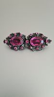 Antike Brosche Silber farbige Steine Strass Vintage