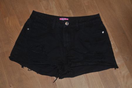 schwarze kurze Jeans Hose, Gr. S/36