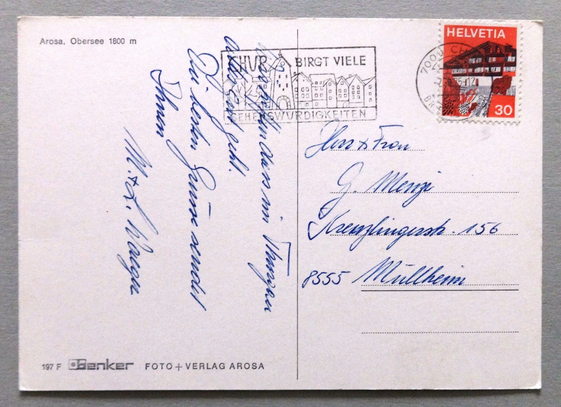 Cartes postales: Arosa, Obersee 1800 m – D'occasion à Fétigny par Billy2miny 1