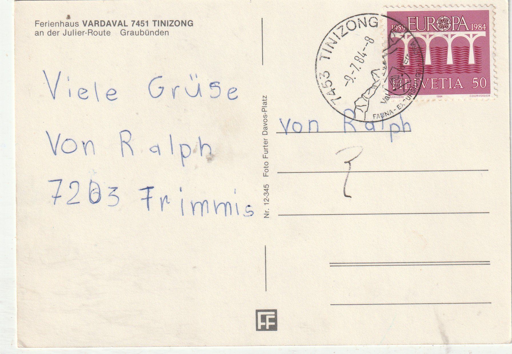 Cartes postales: Tinizong an der Julierroute – D'occasion à Lumbrein par made02 1