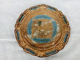 Florentiner Platte Tablett Gold - Bleu vermutlich Holz