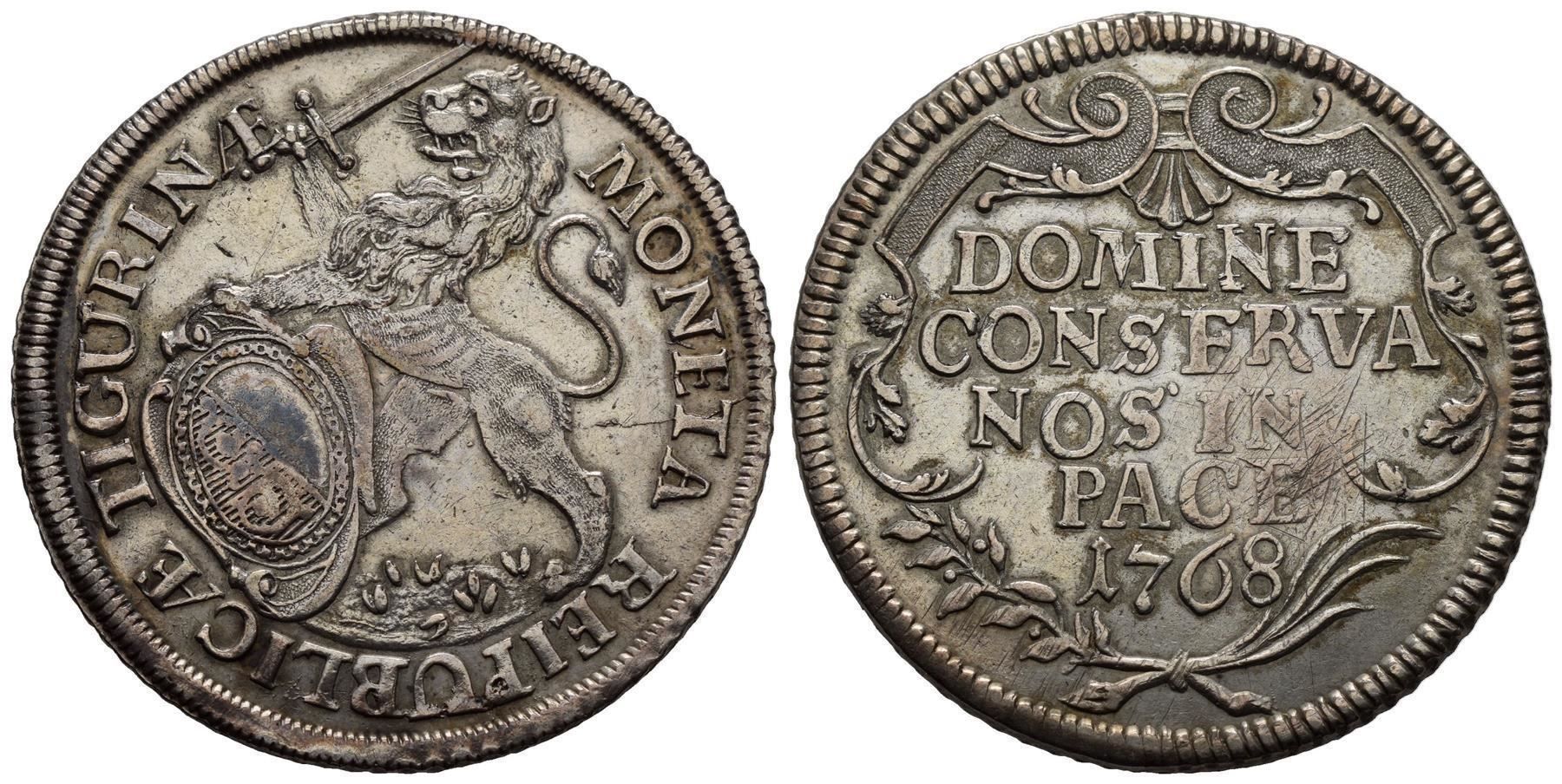 Tutti le monete: Zürich Taler 1768   /119/ – Usato da Trimbach venduto da Solothurn1