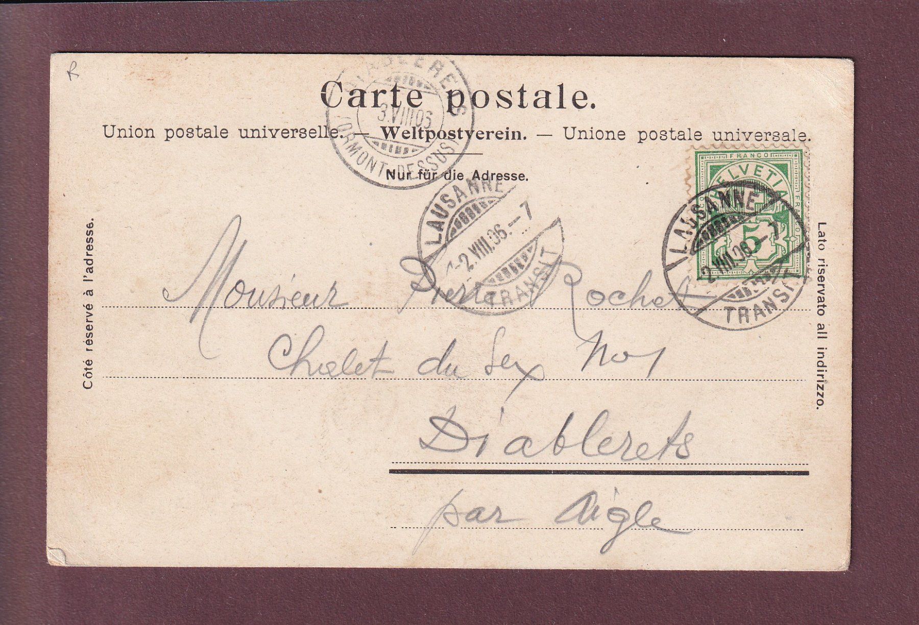 Cartoline postali: BERN - Bärengraben - 1906 – Usato da Pully venduto da nicecards 1