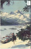 Campfer & Silvaplana mit Pizzo della Margna im Winter - Lith