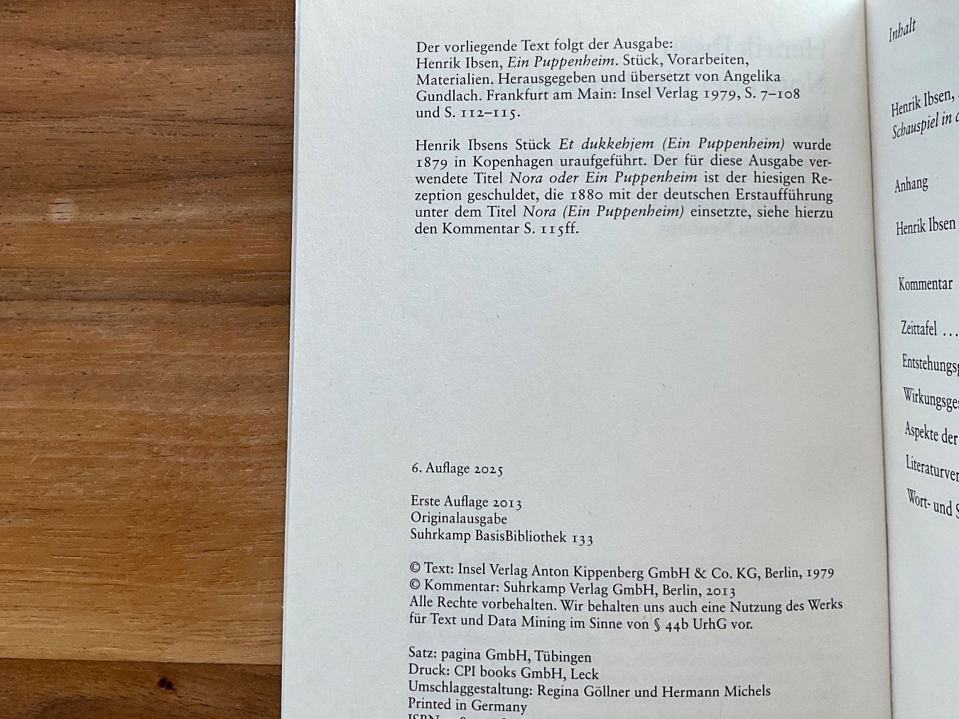 Livres: Nora oder Ein Puppenheim Henrik Ibsen Deutschbuch – D'occasion à Oberuzwil par Harrison1 5