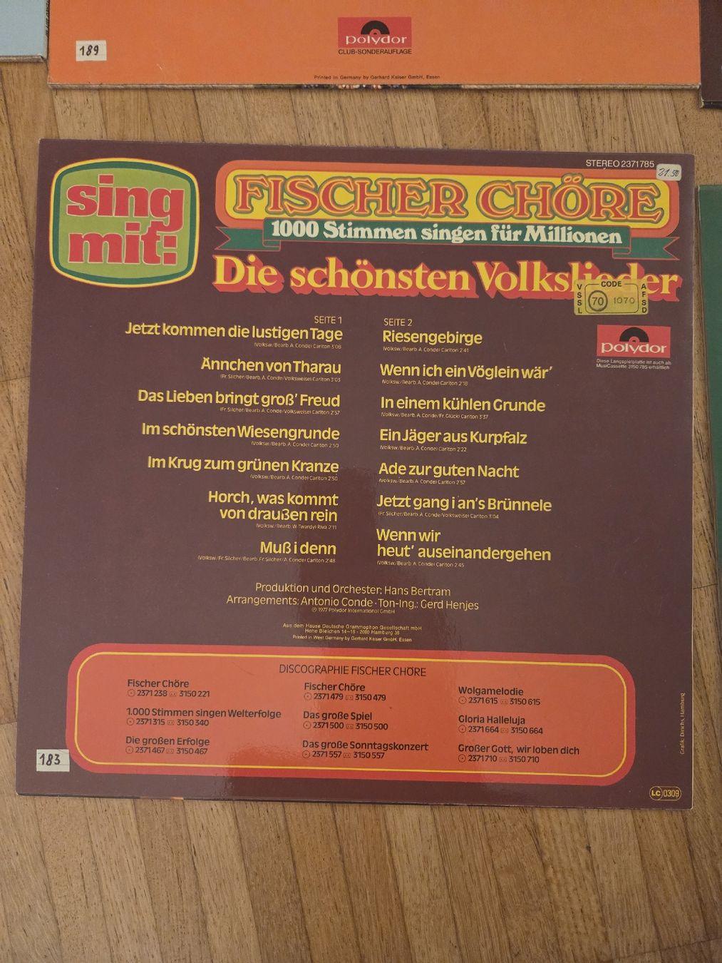Dischi in vinile: Fischer Chöre Schallplatten, 8 Stk – Usato da Jegenstorf venduto da AloeVera19 5