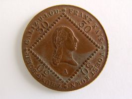 30 Kreuzer Österreich, Franz II, 1807, exzellente Erhaltung