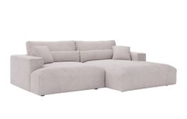 Ecksofa FELICIA Stoff hellgrau von Conforama 
